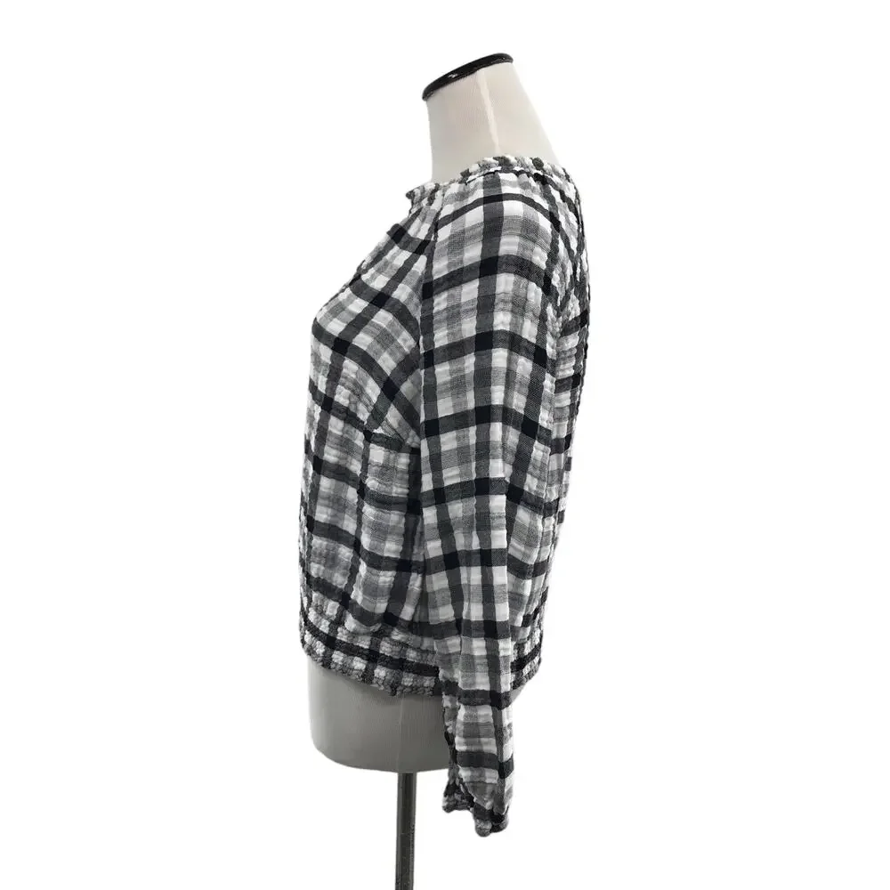 Anthropologie Cloth & Stone Sara Plaid Blouse